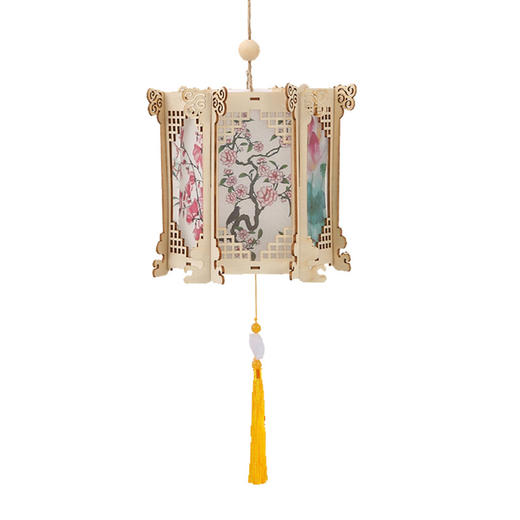 【39元/2手提木框原木花灯】木质中秋节兔子手提灯笼 儿童手工DIY灯笼材料包发光兔 古风汉服花灯 商品图4