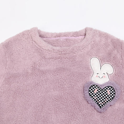 都市丽人生活家居女士睡衣双面法兰绒厚款长袖长裤类家居服套装LH32J4 商品图4