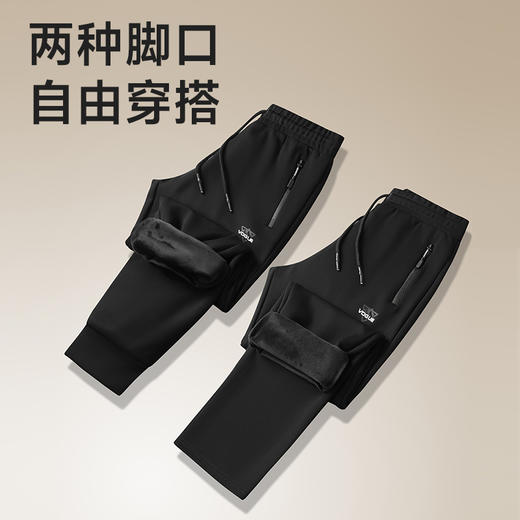 【新款DK】大依优型大码加绒直口束口休闲裤松紧腰加肥加大宽松舒适运动裤男装裤子长裤 商品图3