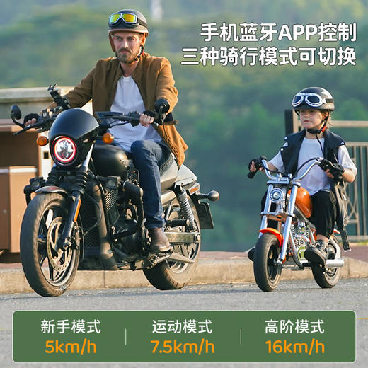 暴风骑士 12寸儿童电动摩托车炫酷小哈雷 商品图1