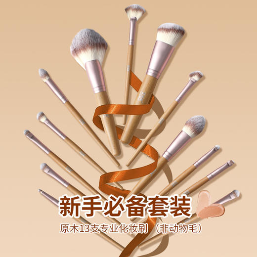 安姑娘专业化妆刷13支套装（非动物毛）原木柔软细毛不扎脸 散粉腮红修容眼影刷细节唇眉刷 纯素彩妆 商品图0