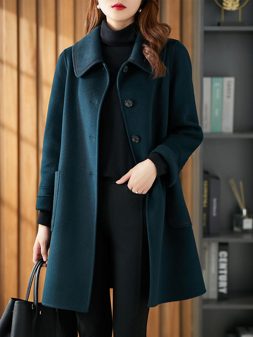 【秋季新款】时尚减龄双面羊绒大衣女中长款2023秋冬新款宽松显瘦毛呢外套 商品图0