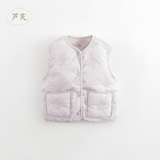 【马克珍妮 芦芙】秋冬新款 女童甜美花朵绗缝轻薄羽绒背心232026 商品图1
