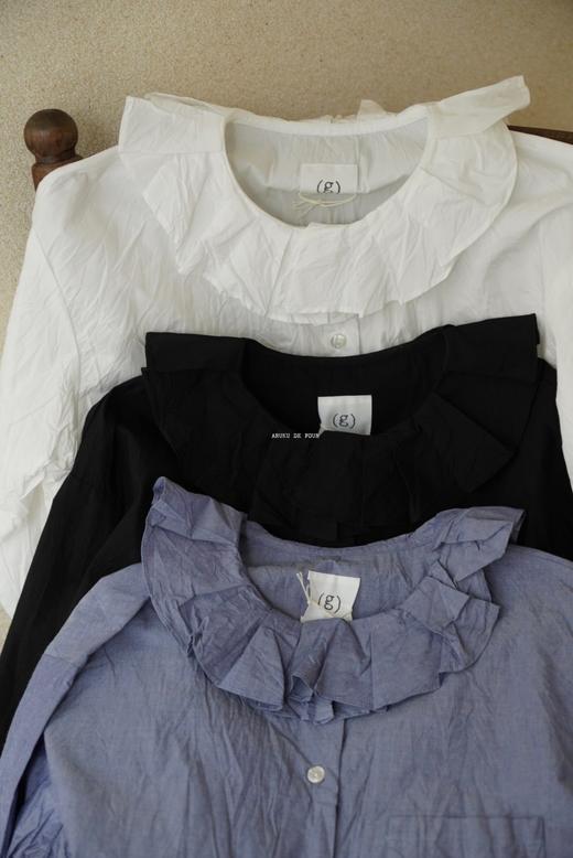 （g）荷叶领长袖肌理感衬衫 商品图3