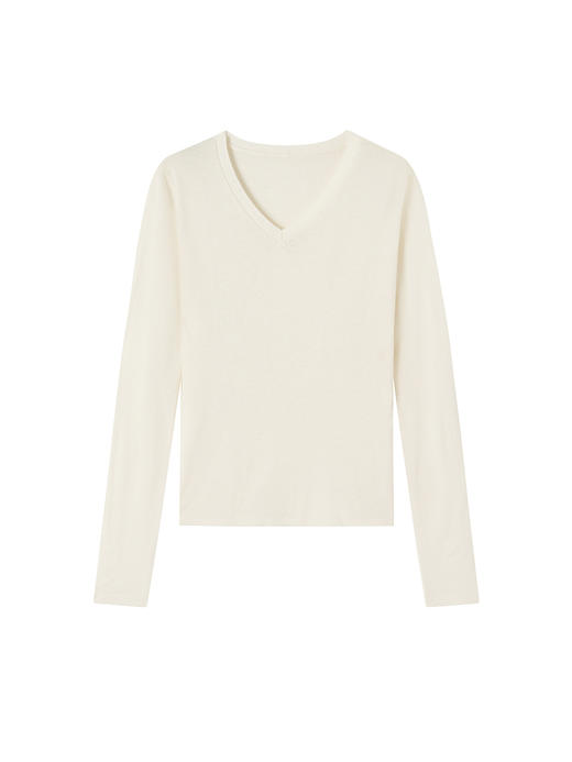 MAISON CECILE四色/水溶羊毛超亲肤软糯V领打底针织上衣 商品图4