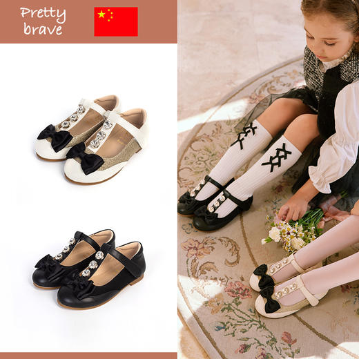 PureShare 轻奢法式蝴蝶结水钻公主鞋 商品图0