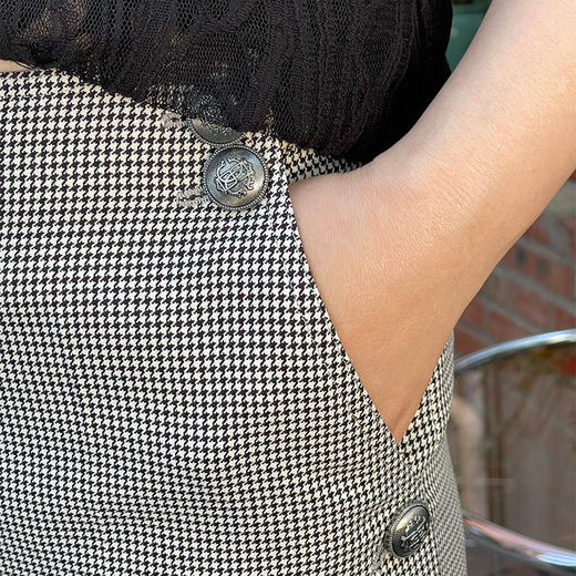 ST.SANLI【定制系列】经典剪裁黑白格直筒长裤GA123C01 商品图3