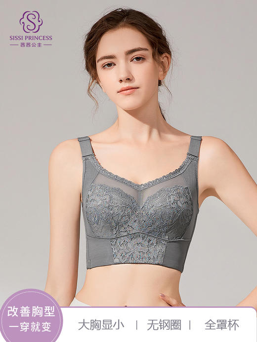 大胸显小，全罩杯，无钢托，轻罗紫衣调整型文胸 商品图1