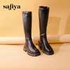 Safiya/索菲娅2023秋冬粗跟直筒不过膝高跟英伦骑士靴 SF34117127 商品缩略图2