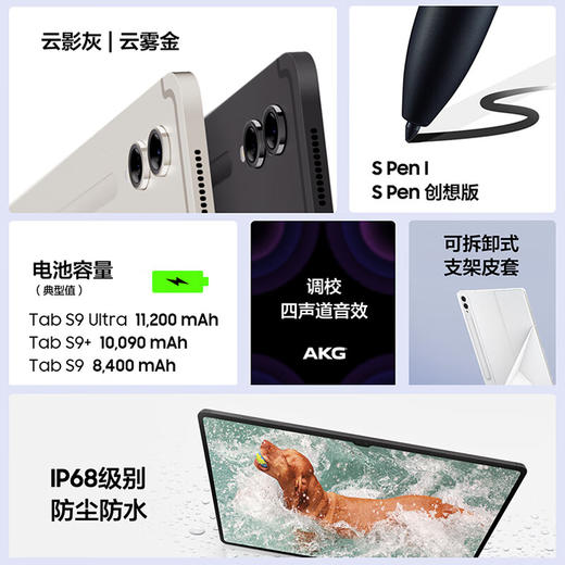 【家居】三星（SAMSUNG）平板电脑 2023款TabS9+ 12.4英寸12+512G/WIFI 商品图5