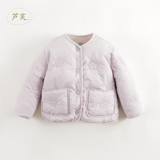 【马克珍妮 芦芙】秋冬新款 女童甜美花朵绗缝轻薄羽绒服232025 商品图1