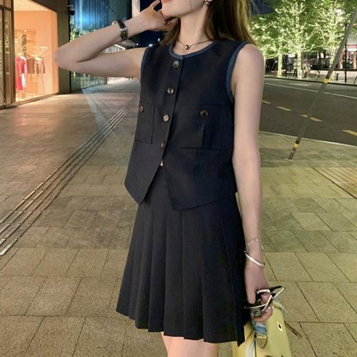 裁缝学苑AX88 无袖小香风马甲纸样半身裙重工褶裙套装打版裁剪板 商品图3