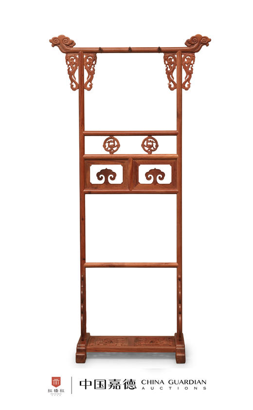 红桥红  家具严选  缅甸花梨（大果紫檀）【89清式螭龙 衣帽架】 商品图1