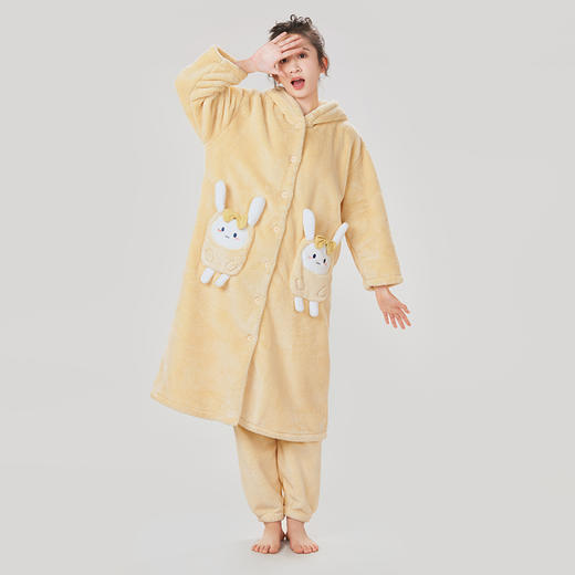 都市丽人生活家居女士睡衣暖肤绒法兰绒厚款长袖长裤类家居服套装LH37A6 商品图1