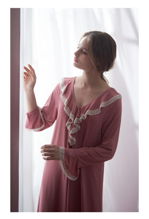 【9月14日上午11:00 兰精莫代尔睡裙 秒杀】法式宫廷 奥地利进口兰精莫代尔 居家传统 睡衣裙 商品图8