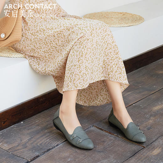 ARCHCONTACT安启美奈百搭软底双排扣单鞋39278 商品图2