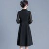 系带修身时尚连衣裙，娃娃领长袖气质A字裙QYM-DFN-A3010-L 商品缩略图2