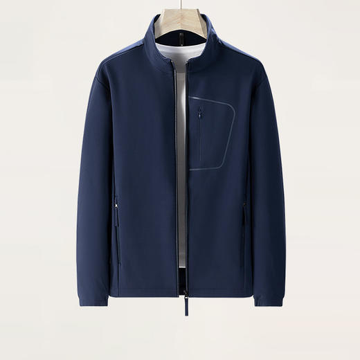 【一口价】【新款DTH】大依优型大码立领夹克薄绒内里外套男宽松加肥加大码休闲上衣胖子肥佬Y 商品图0