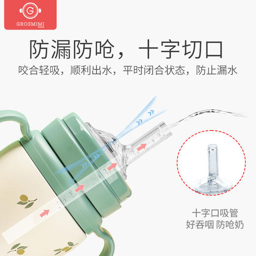 【新款不锈钢吸管杯来了】格罗咪咪GROSMIMI韩国进口宝宝吸管杯学饮杯、吸管嘴配件 商品图6