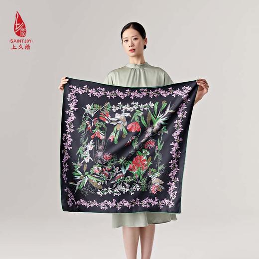 SAINTJOY/上久楷真丝方巾 双面印花真丝方巾 花宴  FJS23014 商品图8