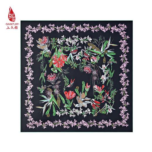 SAINTJOY/上久楷真丝方巾 双面印花真丝方巾 花宴  FJS23014 商品图10