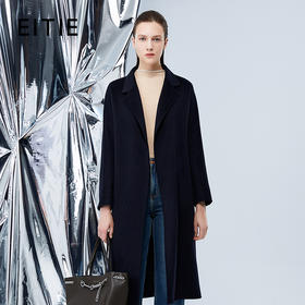 EITIE爱特爱冬季新款气质中长款宽松大气毛呢大衣外套7614304