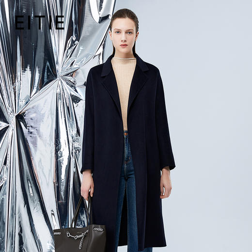 EITIE爱特爱冬季新款气质中长款宽松大气毛呢大衣外套7614304 商品图0