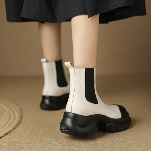 轻巧舒适，里外全皮厚底增高短靴MDY-M3009-19 商品图2