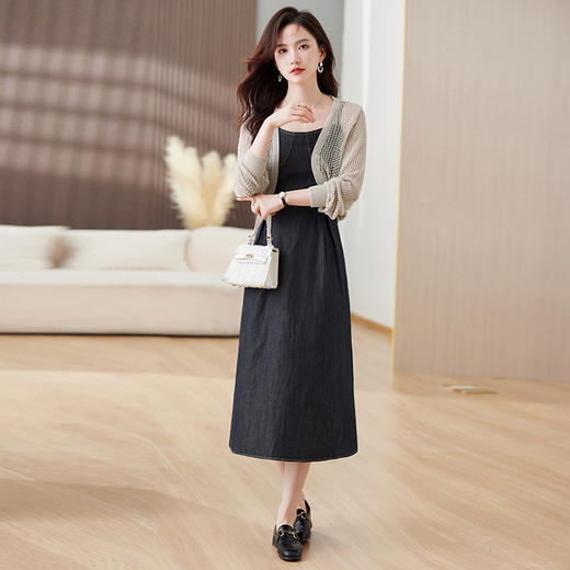 时尚优雅，开衫吊带连衣裙两件套HR-MEIQIN9112 商品图2