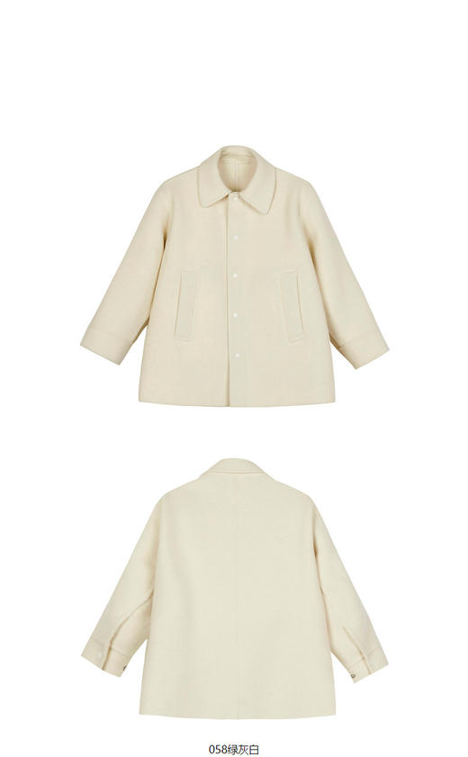 jnby   23年秋款  双面呢简约中长款呢大衣  1N9810440 商品图12