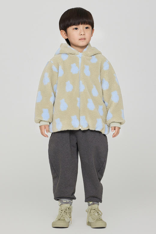 jnby   23年秋款  小熊耳朵连帽撞色摇粒绒仿皮草 1N9A12940 商品图0