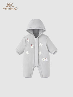 英氏宝宝羽绒服三防羽绒连体衣2023冬季保暖鹅绒外出YRHFJ4P176A