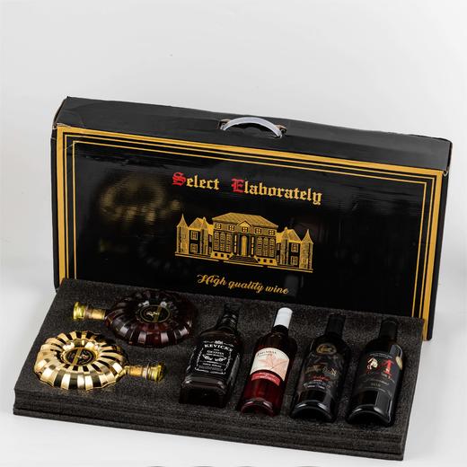 洋酒威士忌 龙船申纳特镀金双太阳组合 XO白兰地六支珍藏组合装 花样组合6支礼盒装 商品图1