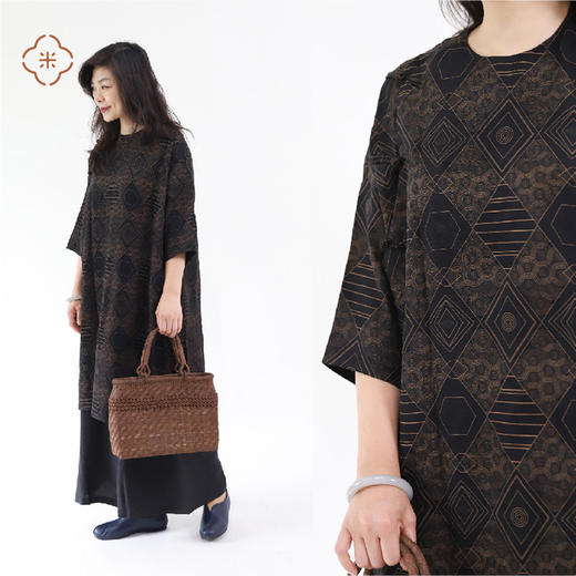 少见的40姆咪 桑蚕丝香云纱绢缎中式大袍 米马姐姐秋天的选择 商品图2