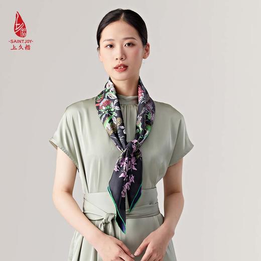 SAINTJOY/上久楷真丝方巾 双面印花真丝方巾 花宴  FJS23014 商品图1