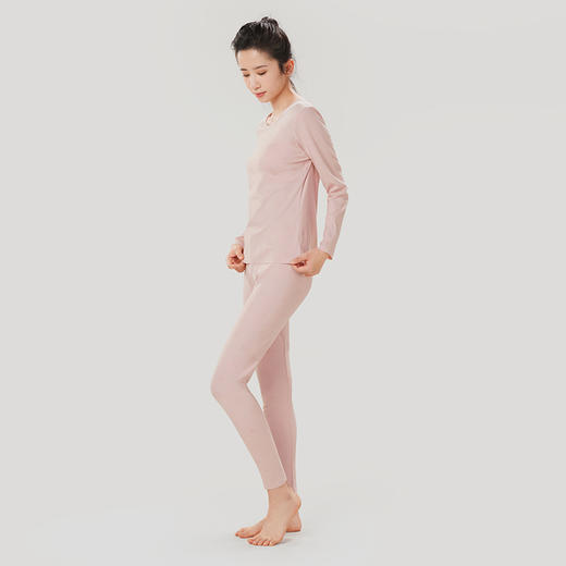 都市丽人轻暖保暖衣女5至15度适穿阳离子罗纹绒保暖衣薄款套装秋衣秋裤新年本命年红品LW31A2 商品图2