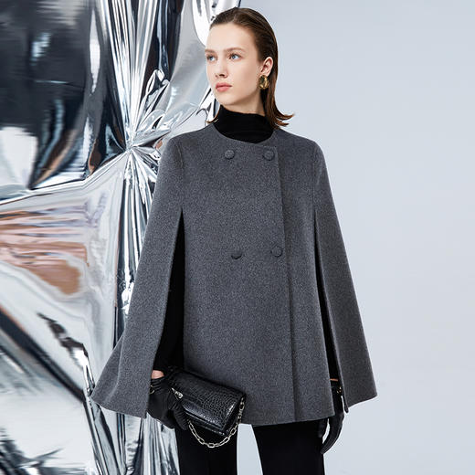 EITIE爱特爱冬季新款复古时髦个性斗篷显瘦大衣外套7614307 商品图2