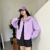「六色可选」秋装棉质拉链开衫 纯色连帽卫衣 长袖小个子休闲简约短外套女上衣 商品缩略图3