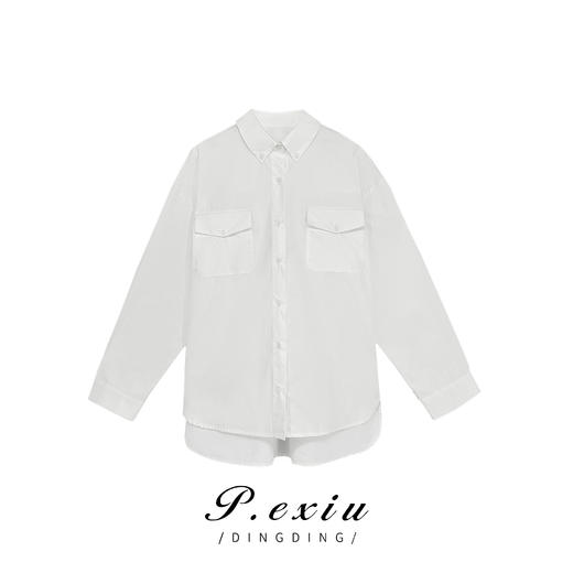 04-6潘依绣丁丁宠粉秋季极简风宽松休闲简约百搭长袖衬衫 W-61539 商品图0