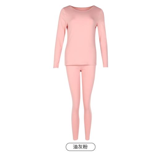 都市丽人舒暖保暖衣女负5至5度适穿无缝面料舒绒棉舒绒保暖衣中厚款套装秋衣秋裤新年本命年红品LW39A1 商品图5