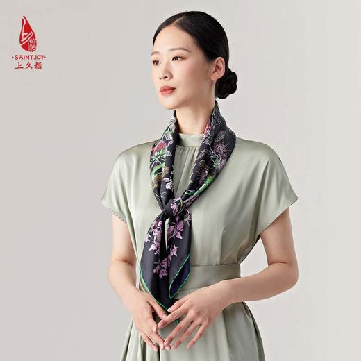 SAINTJOY/上久楷真丝方巾 双面印花真丝方巾 花宴  FJS23014 商品图3