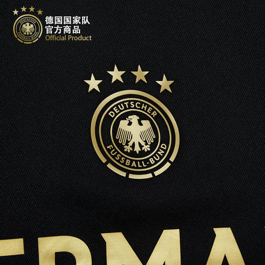 德国国 家队官方商品丨黑金速干T恤 足球训练运动短袖 透气球迷衫 商品图3