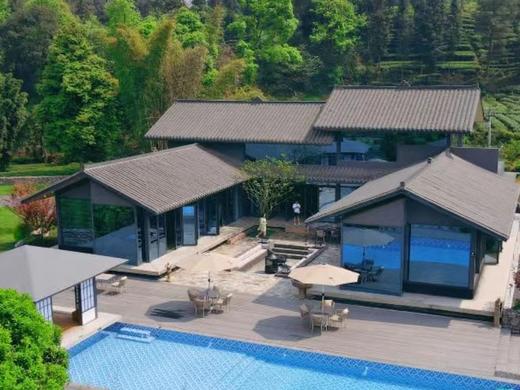 【雅安-185号院】4房泳池/温泉私汤小院，万亩茶山里，带地暖、临溪、采茶，大草坪，占地1200㎡，超大泳池cj 商品图2