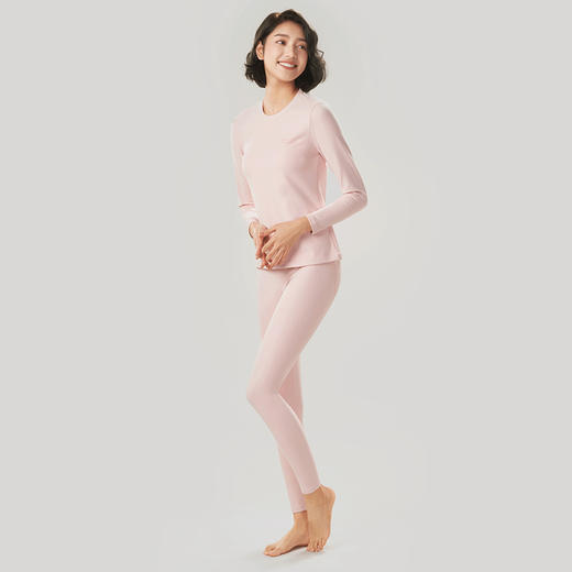 都市丽人舒暖保暖衣女负5至5度适穿无缝面料暖肤绒保暖衣中厚款套装秋衣秋裤新年本命年红品LW39A2 商品图4