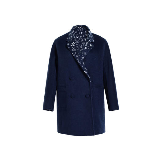 【林栖设计小店】【双面可穿】绵羊毛双面呢双面穿传统提花保暖2023秋冬新品外套女1934017 商品图9