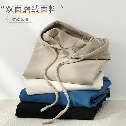 「四色可选！连帽卫衣」女秋冬季加厚外搭日韩休闲衣带口袋上衣女套头长袖外套女 商品图2