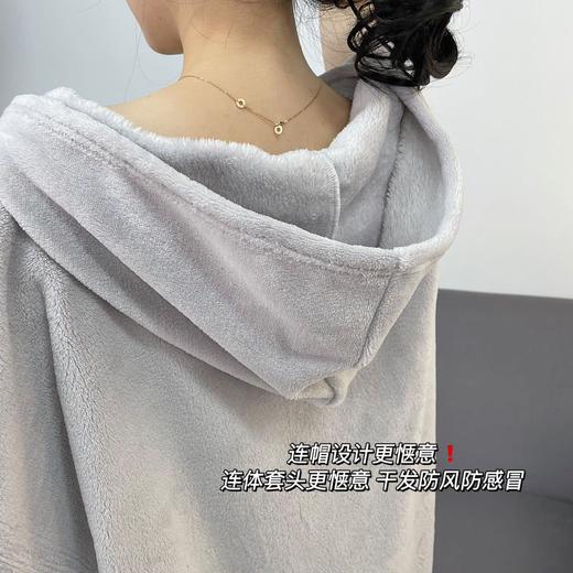 亦色可可连帽斗篷浴袍女士大码家用带帽浴巾强吸水速干不掉毛睡袍 商品图3