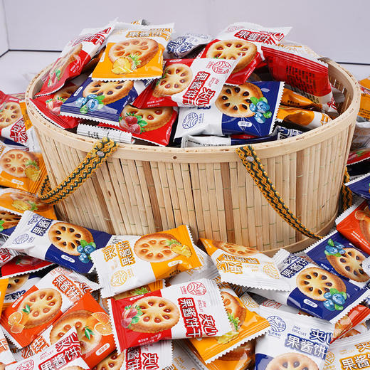 【果酱清甜Q弹！甜而不腻好吃不黏牙】满口果酱香，夹心饼干脆Q可口；怀旧零食，美味停不了口。网红小吃独立包装，小朋友吃得放心；大人们的休闲零食，品味让人陶醉。健康 商品图2