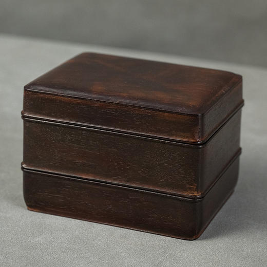 二十世纪 紫檀嵌黄花梨双层盖盒 商品图1