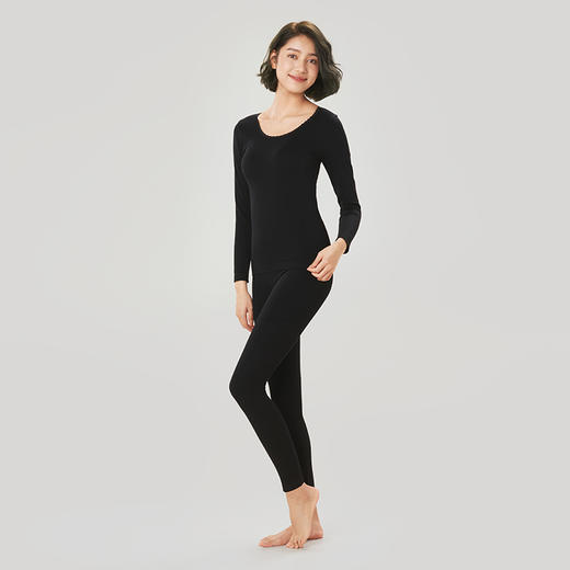 都市丽人舒暖保暖衣女负5至5度适穿无缝面料无缝保暖衣中厚款套装秋衣秋裤新年本命年红品LW33A4 商品图2